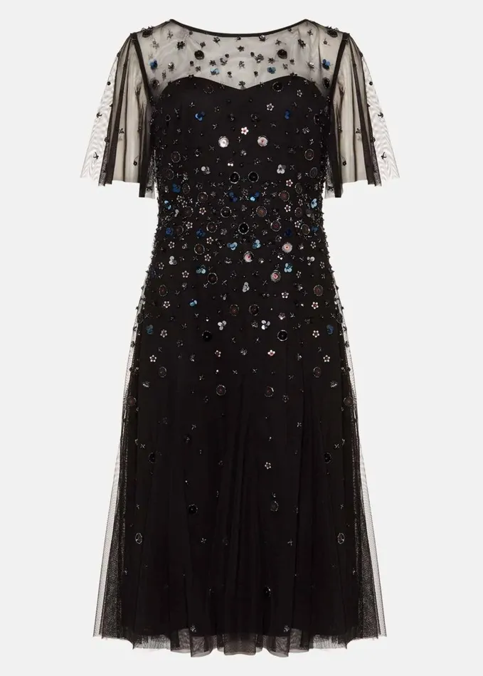 Phase Eight Molly Short Sequin Dress Blackmulti Women Dresses