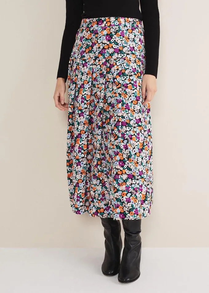 Phase Eight Mona Floral Tiered Skirt Multicoloured Women Skirts