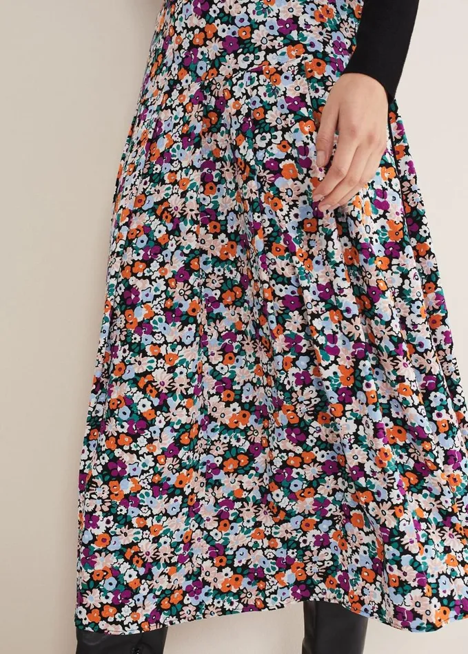 Phase Eight Mona Floral Tiered Skirt Multicoloured Women Skirts