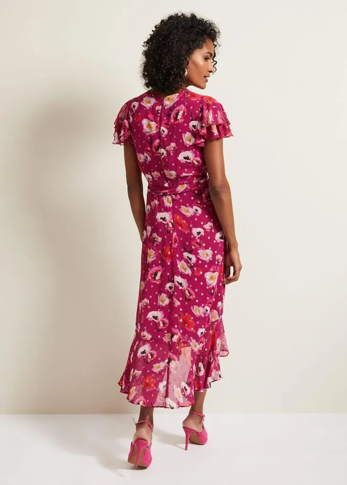 Phase Eight Nadine Ruffle Print Dress Multicoloured Women Dresses