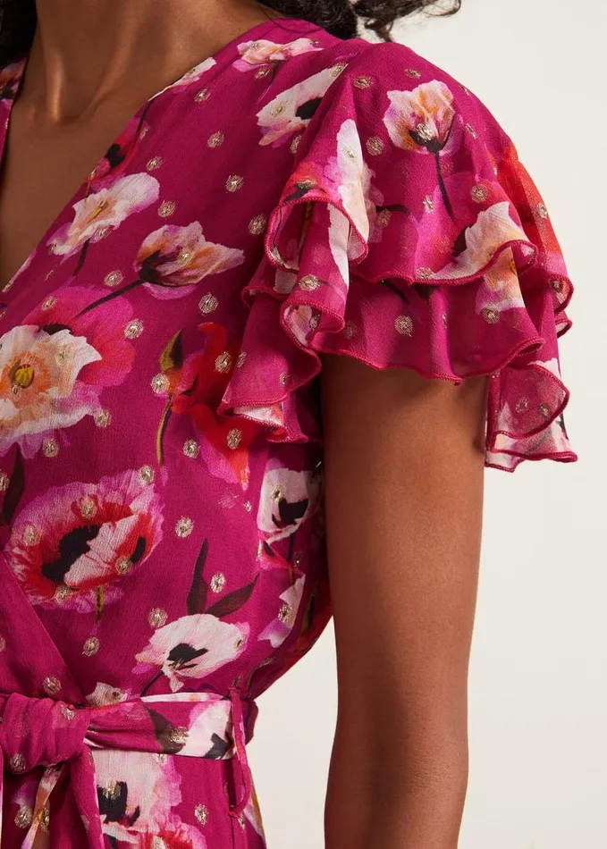 Phase Eight Nadine Ruffle Print Dress Multicoloured Women Dresses