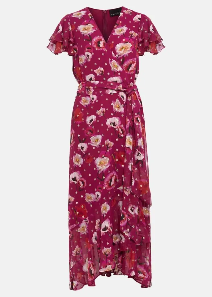 Phase Eight Nadine Ruffle Print Dress Multicoloured Women Dresses