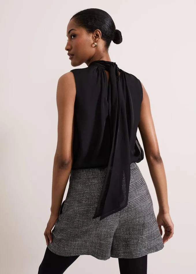 Phase Eight Nella High Neck Top Black Women Shirts and Blouses