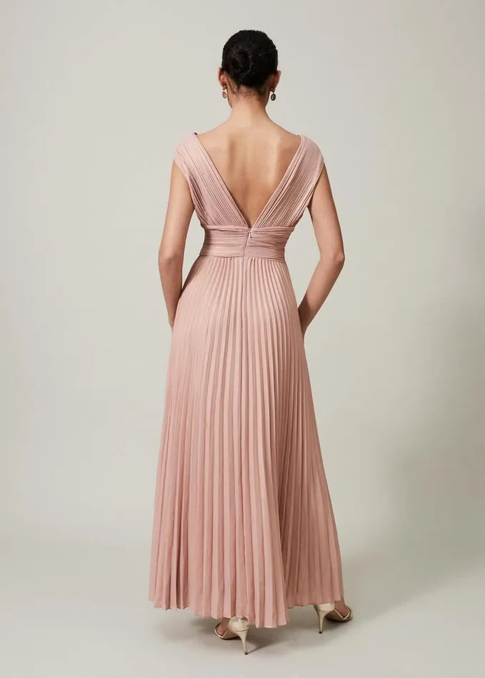 Phase Eight Nelly Pleat Dress Pink Champagne Women Dresses