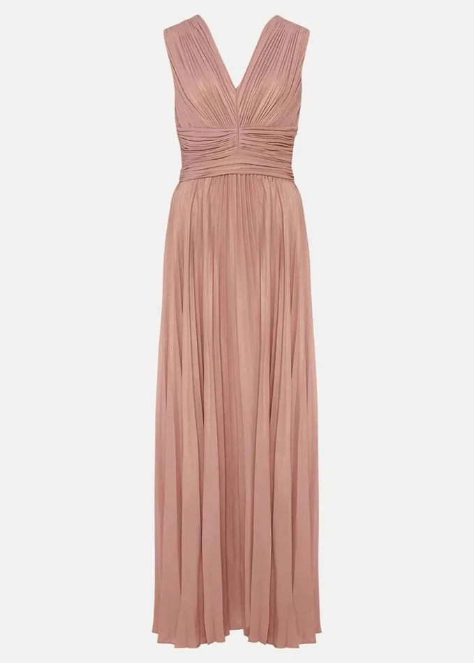 Phase Eight Nelly Pleat Dress Pink Champagne Women Dresses