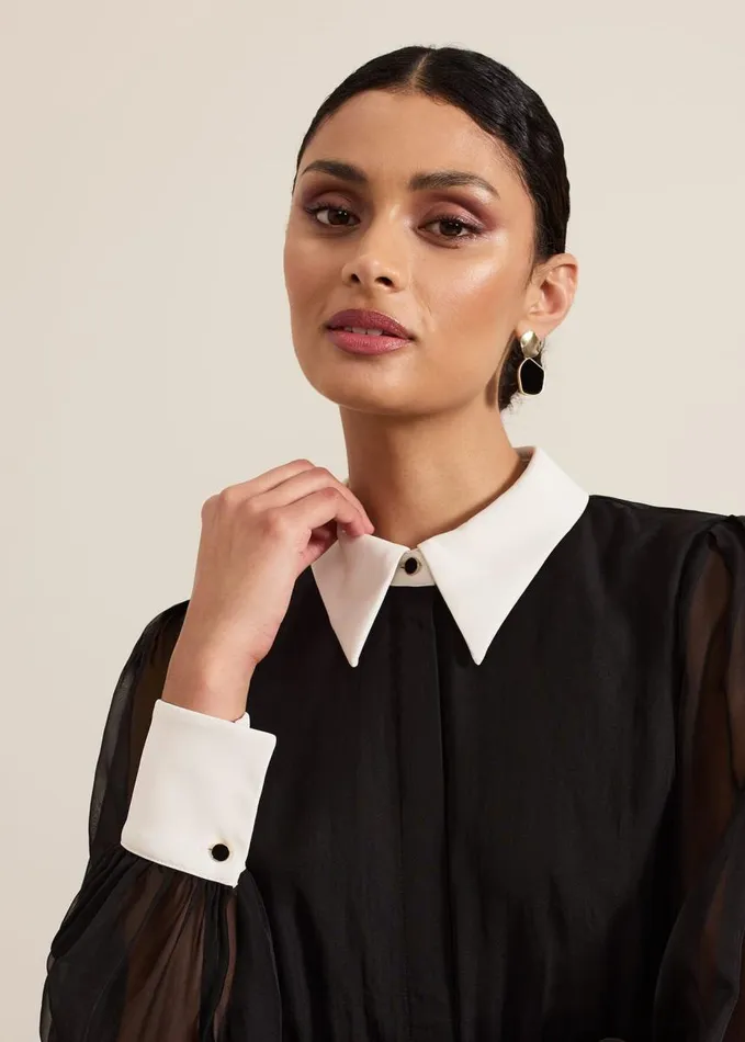 Phase Eight Nerissa Collar Shirt Jumpsuit Black Women Jumpsuits