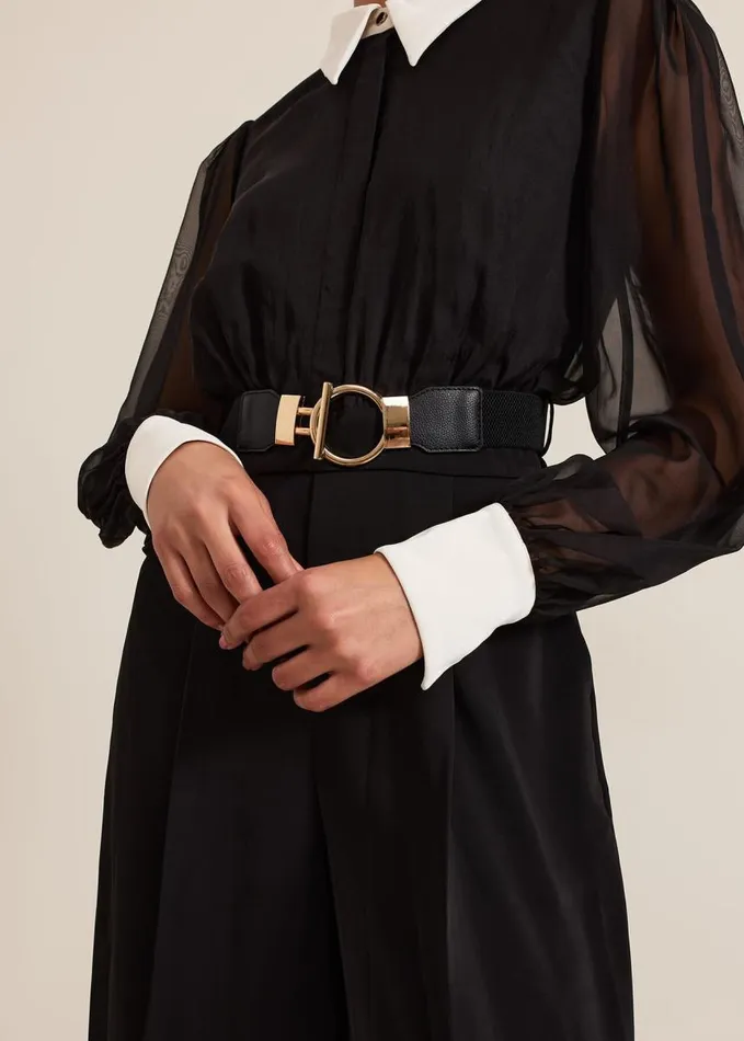 Phase Eight Nerissa Collar Shirt Jumpsuit Black Women Jumpsuits