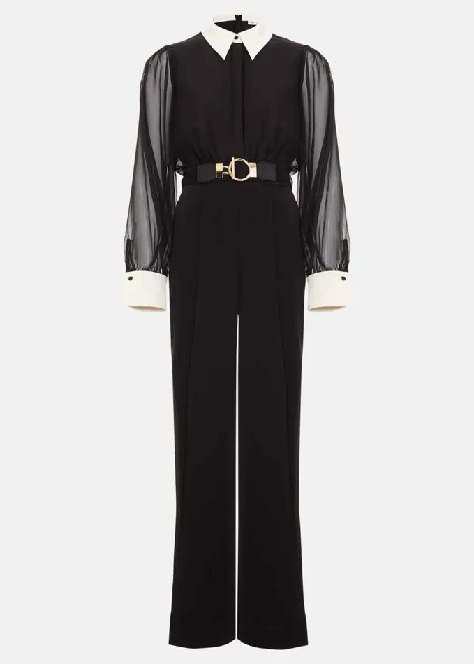 Phase Eight Nerissa Collar Shirt Jumpsuit Black Women Jumpsuits