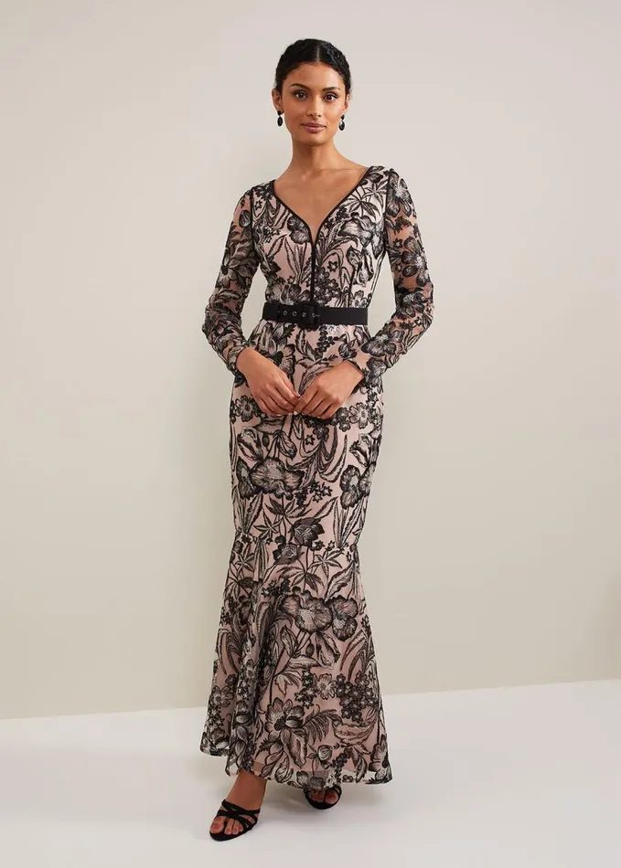 Phase Eight Nola VNeck Embroidered Maxi Dress Multicoloured Women Dresses
