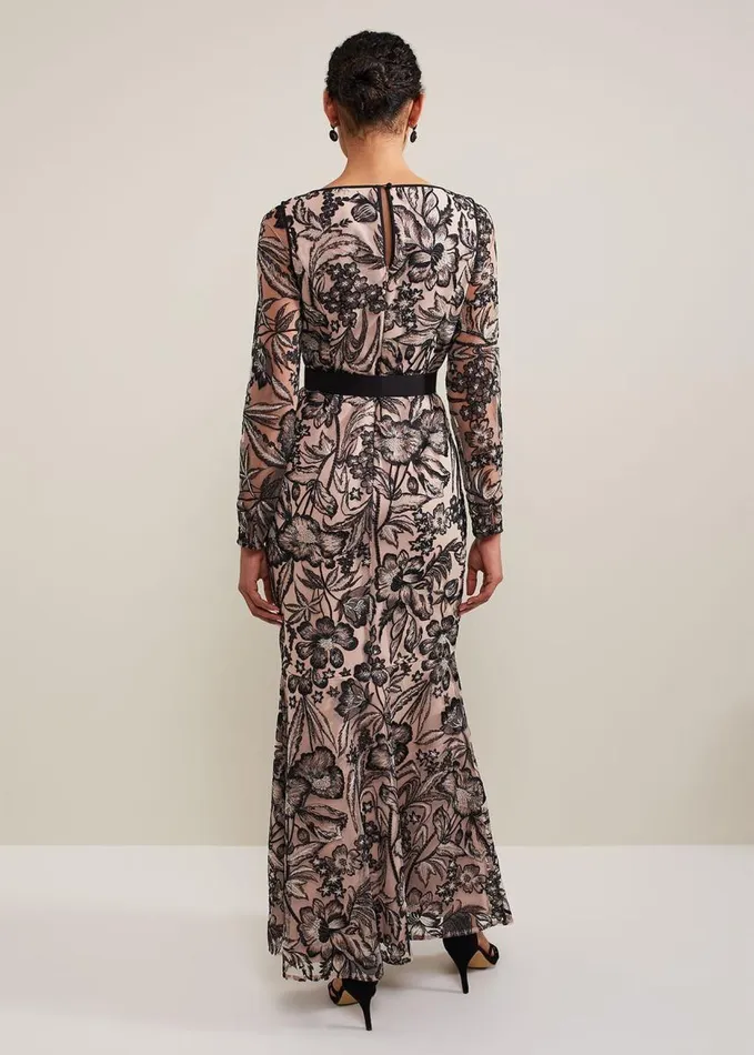 Phase Eight Nola VNeck Embroidered Maxi Dress Multicoloured Women Dresses
