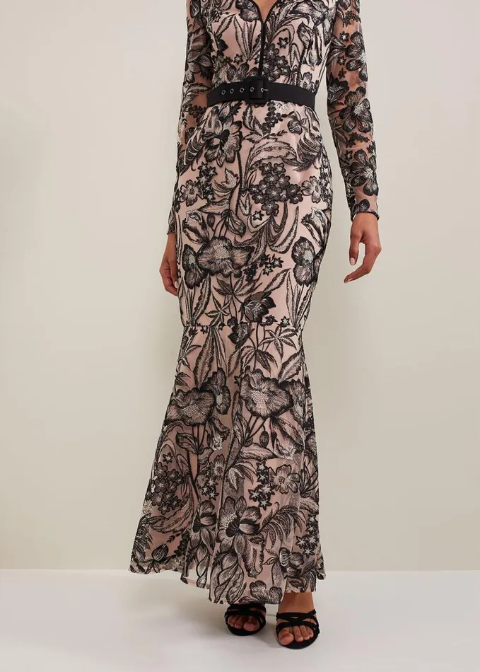 Phase Eight Nola VNeck Embroidered Maxi Dress Multicoloured Women Dresses