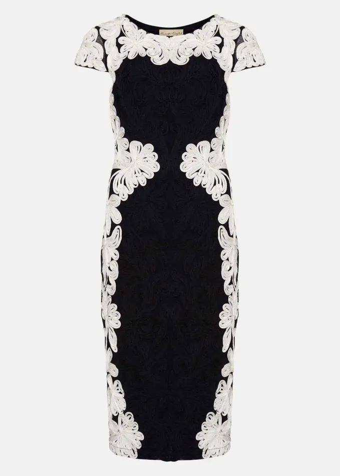 Phase Eight Nori Tapework Lace Fitted Dress Navyivory Women Dresses