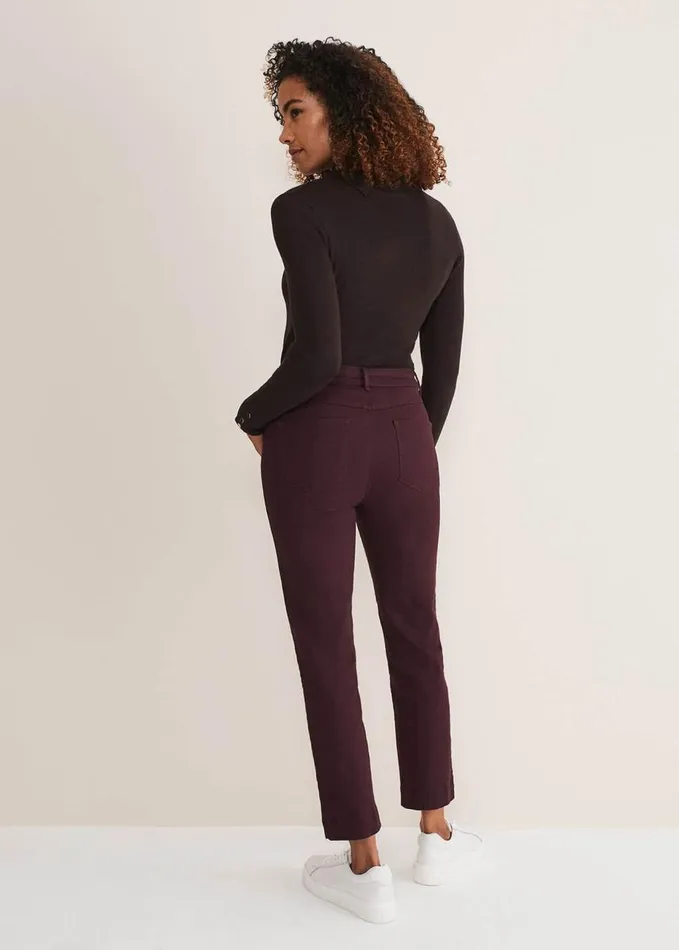 Phase Eight Ocha Straight Leg Jeans Berry Women Trousers