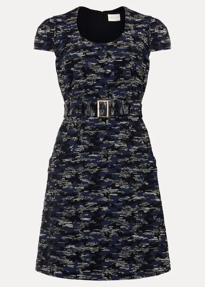 Phase Eight Oketo Jacquard Dress Indigo Women Dresses