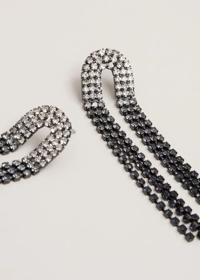 Phase Eight Ombre Graduated Sparkle Earring Black Women Jewellery