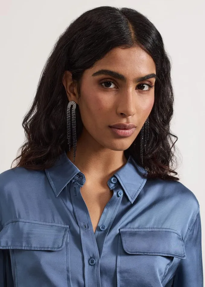 Phase Eight Ombre Graduated Sparkle Earring Black Women Jewellery