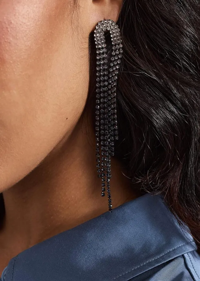 Phase Eight Ombre Graduated Sparkle Earring Black Women Jewellery