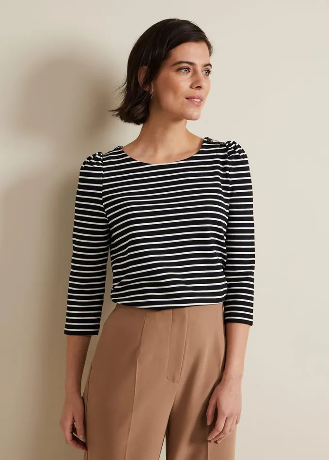 Phase Eight Orabella Stripe Top Navy Women Tops and TShirts