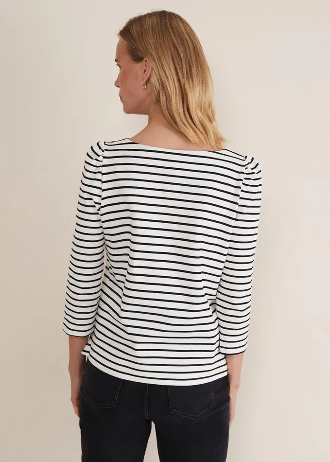 Phase Eight Orabella Striped Top Blackivory Women Tops and TShirts