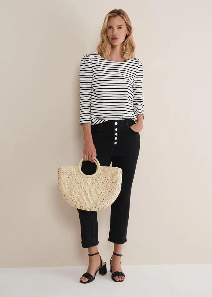 Phase Eight Orabella Striped Top Blackivory Women Tops and TShirts