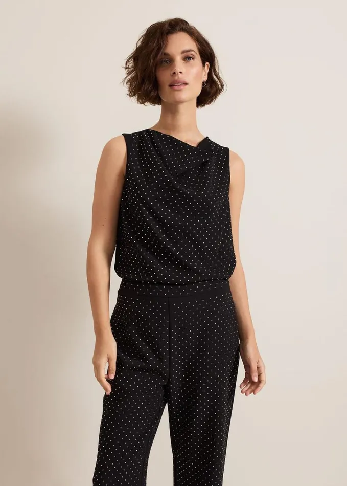 Phase Eight Ottie Black Cowl Neck Top Black Women Shirts and Blouses