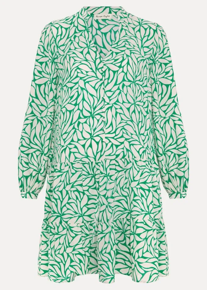 Phase Eight Penele Leaf Print Swing Dress Green Women Dresses