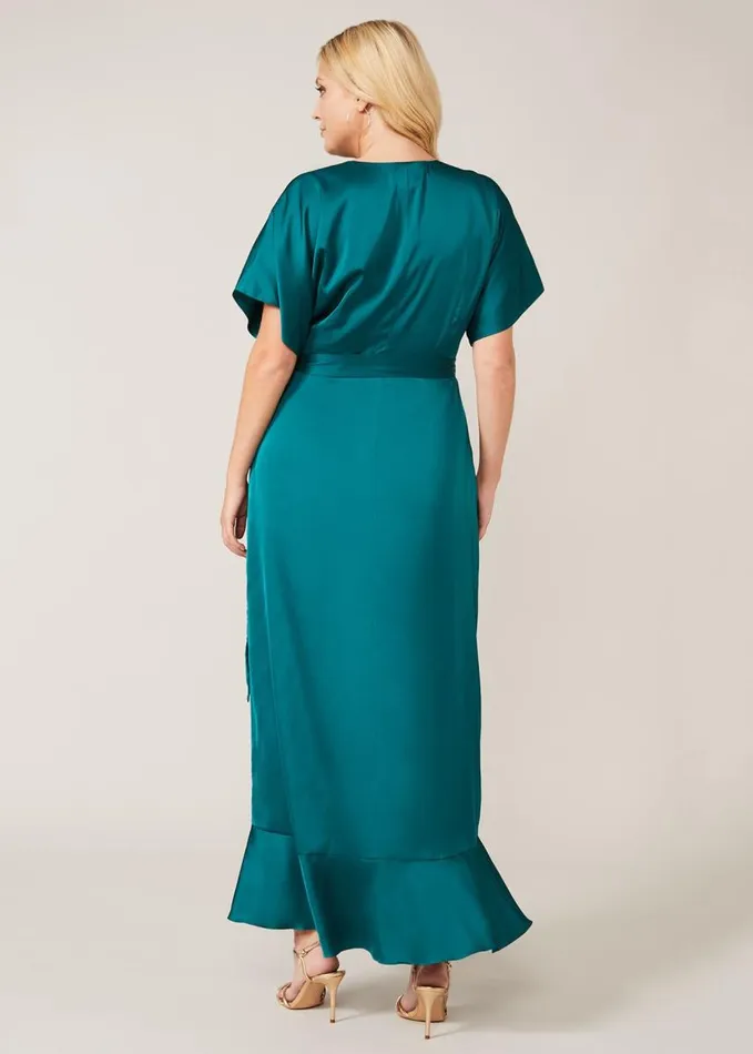 Phase Eight Perry Wrap Maxi Dress Emerald Women Dresses