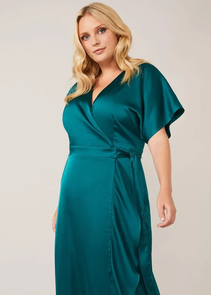 Phase Eight Perry Wrap Maxi Dress Emerald Women Dresses