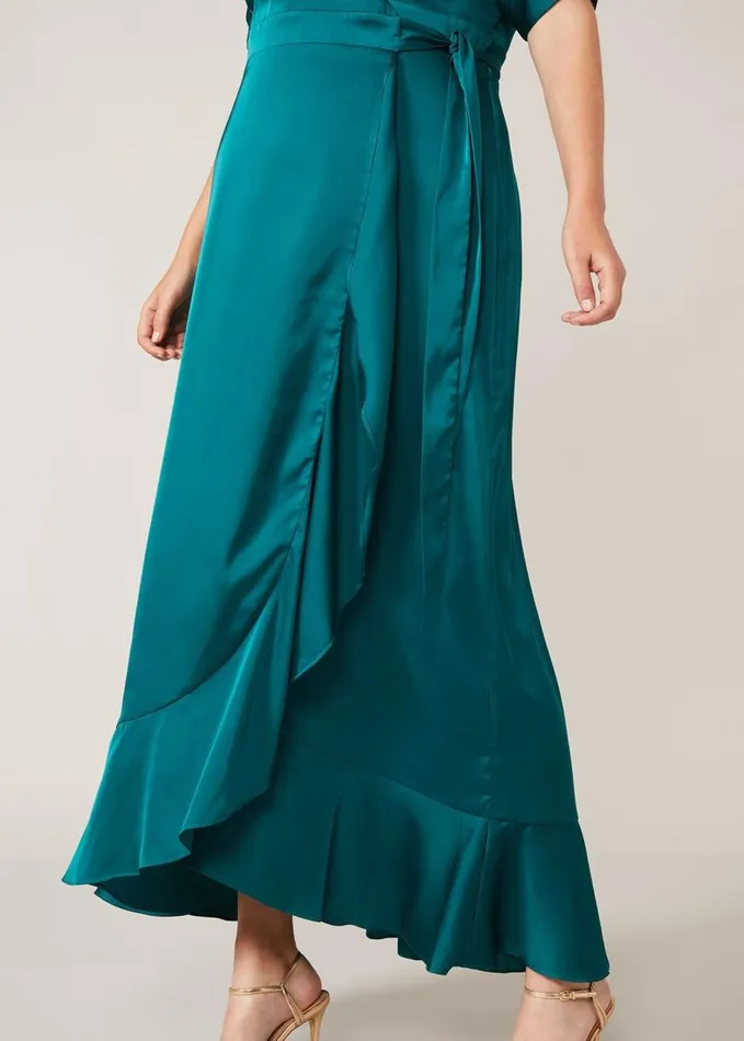 Phase Eight Perry Wrap Maxi Dress Emerald Women Dresses