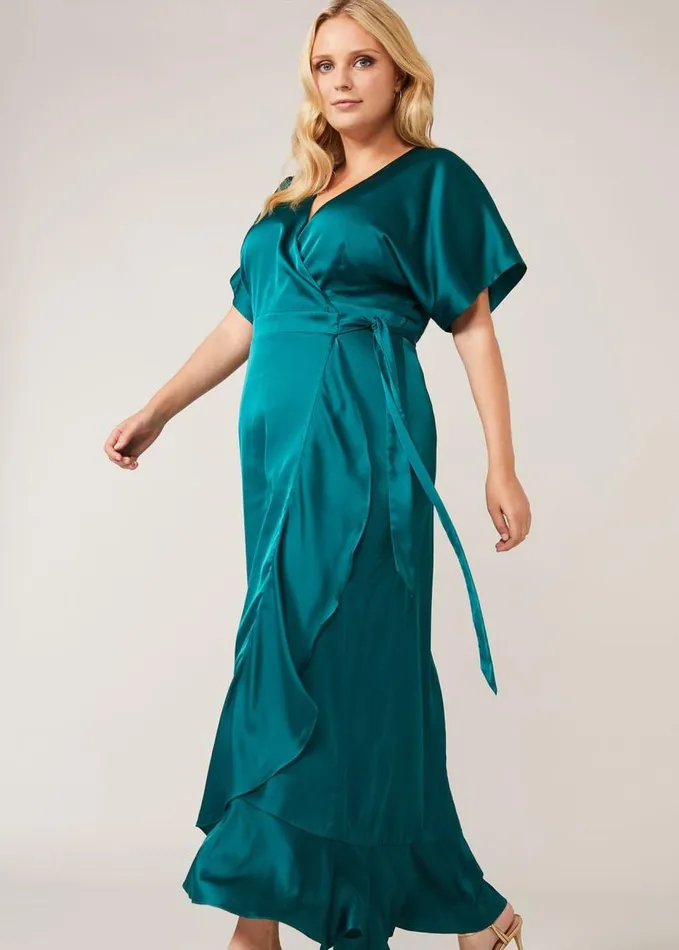 Phase Eight Perry Wrap Maxi Dress Emerald Women Dresses