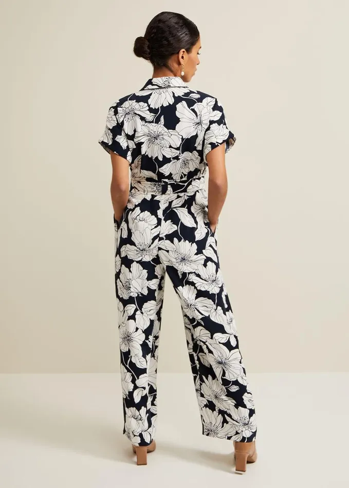 Phase Eight Petite Constance Floral Jumpsuit Navyivory Women Dresses