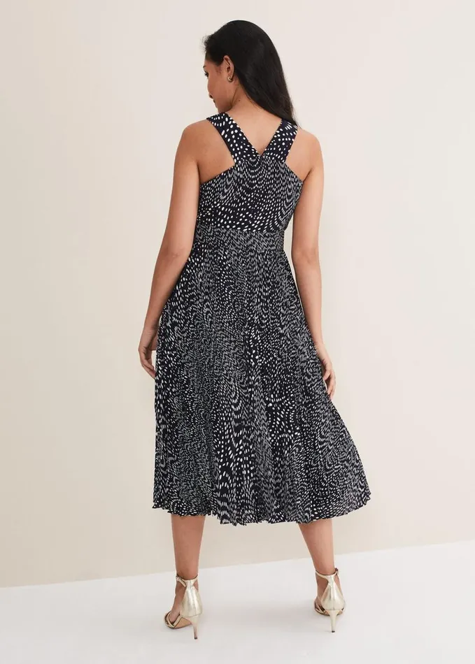 Phase Eight Petite Elsie Spot Dress Navyivory Women Petite Dresses
