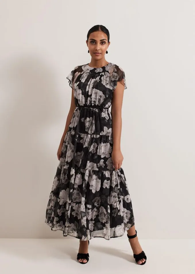 Phase Eight Petite Jordine Floral Print Midaxi Dress Multicoloured Women Petite Occasionwear