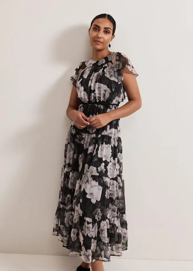 Phase Eight Petite Jordine Floral Print Midaxi Dress Multicoloured Women Petite Occasionwear