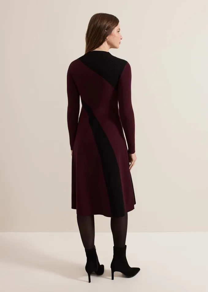 Phase Eight Petite Julie Fit And Flare Midi Dress Burgundy Women Dresses
