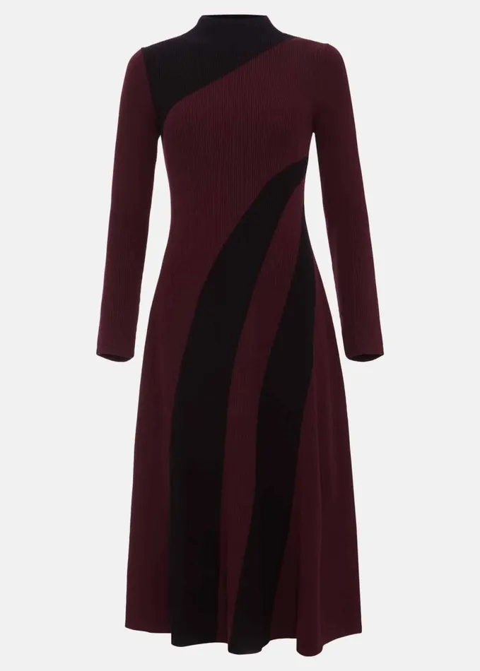 Phase Eight Petite Julie Fit And Flare Midi Dress Burgundy Women Dresses