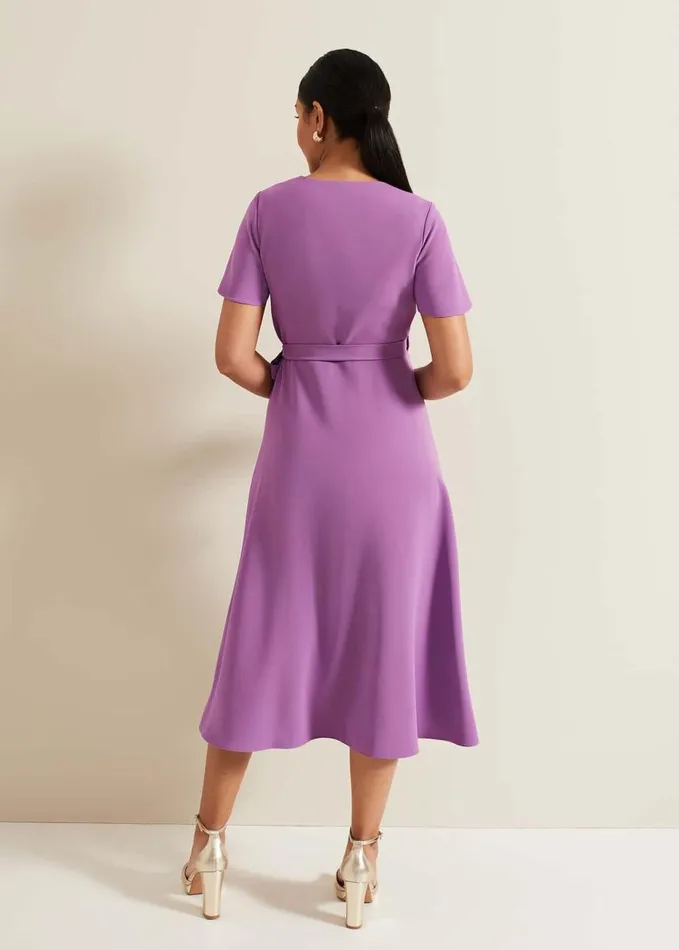 Phase Eight Petite Julissa Frill Wrap Dress Purple Women Dresses