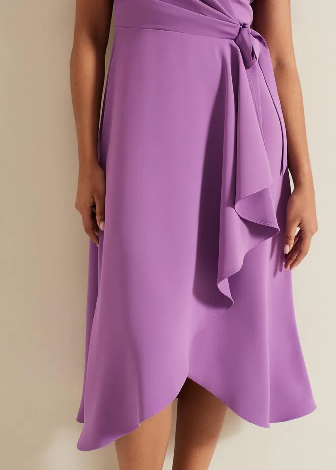 Phase Eight Petite Julissa Frill Wrap Dress Purple Women Dresses