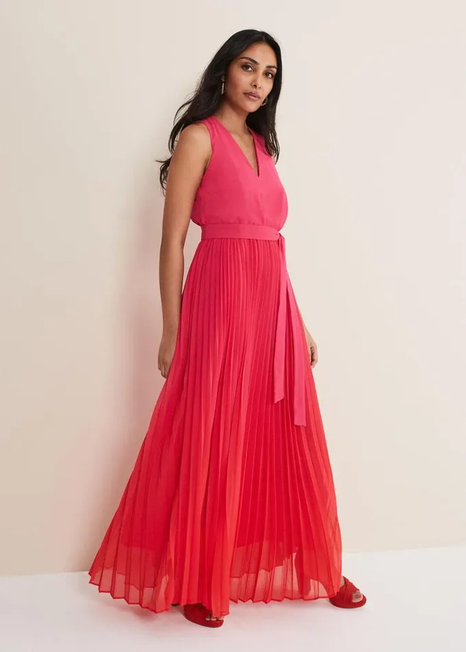 Phase Eight Petite Piper Ombre Maxi Dress Redpink Women Dresses