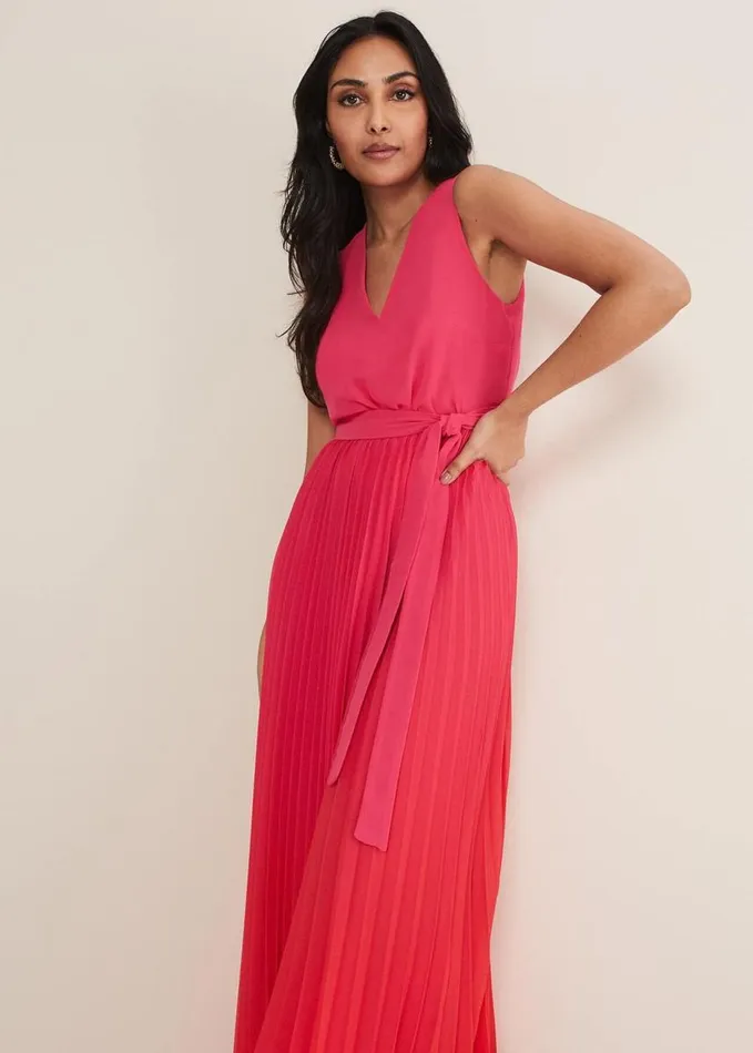 Phase Eight Petite Piper Ombre Maxi Dress Redpink Women Dresses