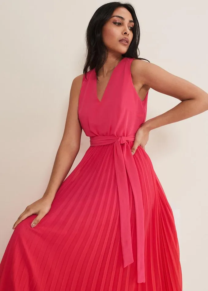 Phase Eight Petite Piper Ombre Maxi Dress Redpink Women Dresses