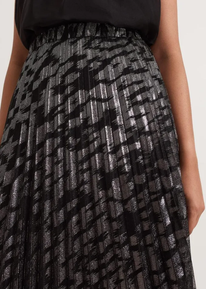 Phase Eight Petite Zoe Metallic Pleated Skirt Metallic Women Skirts