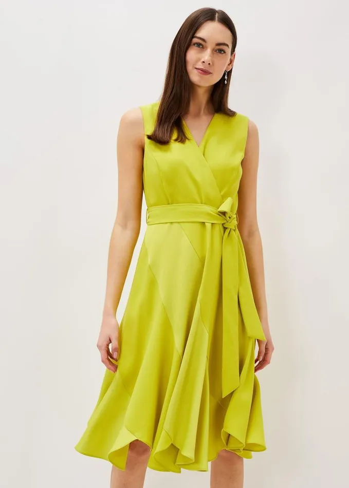 Phase Eight Philis Panelled Dress Lime Women Dresses