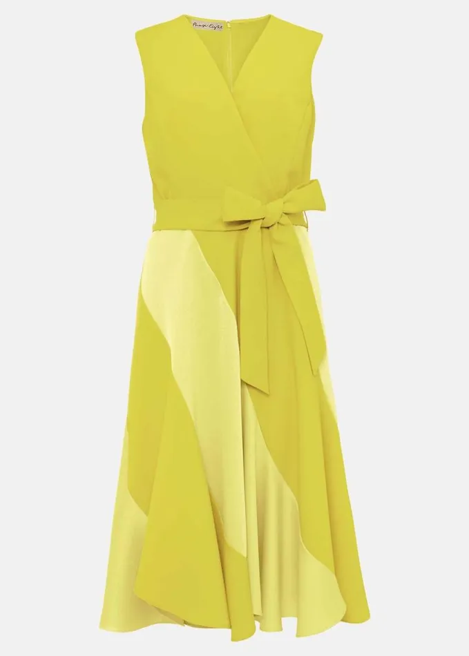 Phase Eight Philis Panelled Dress Lime Women Dresses