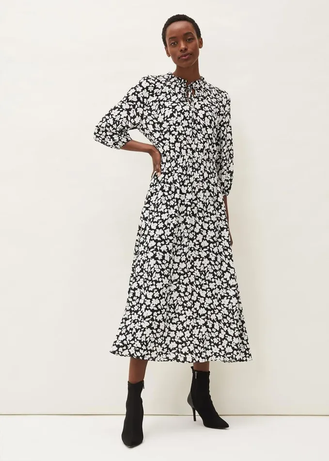Phase Eight Phillipa Floral Midaxi Dress Blacknude Women Dresses