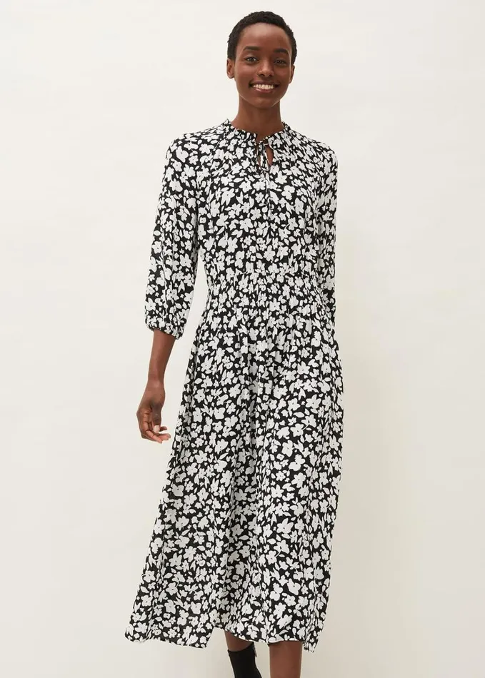 Phase Eight Phillipa Floral Midaxi Dress Blacknude Women Dresses