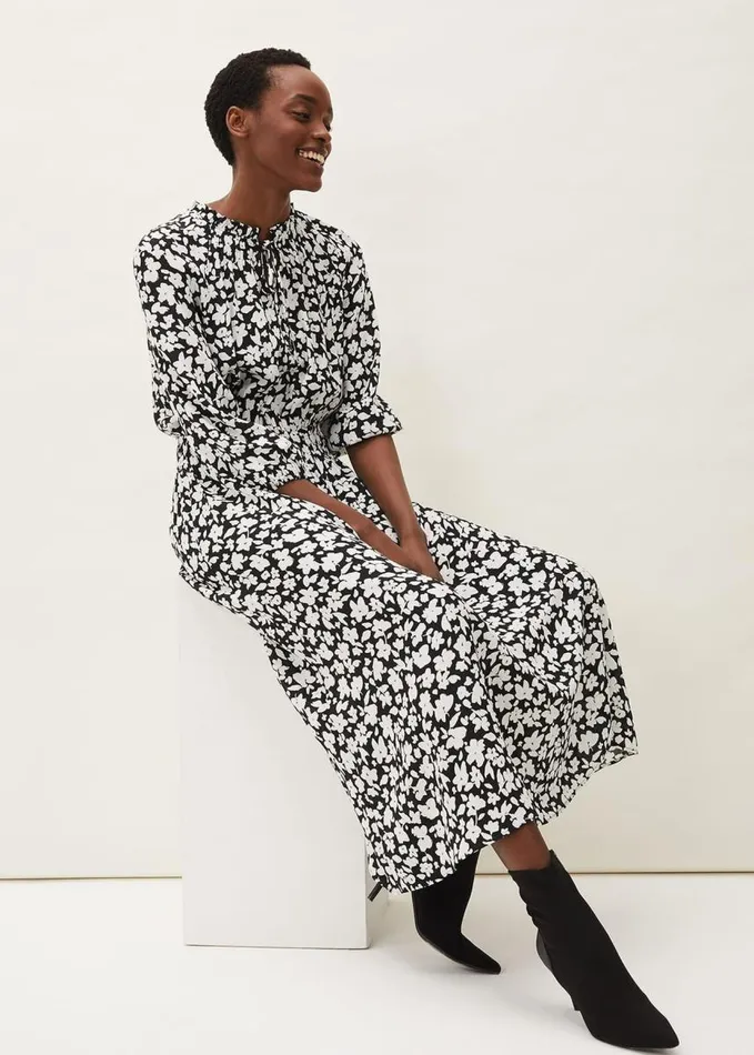 Phase Eight Phillipa Floral Midaxi Dress Blacknude Women Dresses