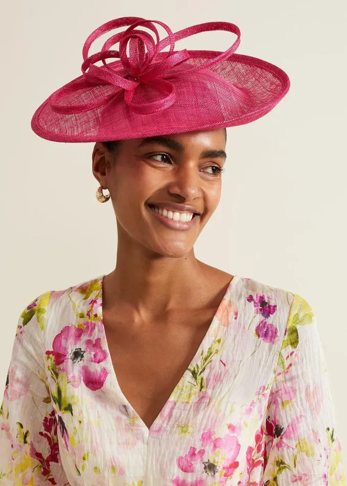 Phase Eight Pink Triple Twist Midi Disc Fascinator Pink Women Fascinators and Hats