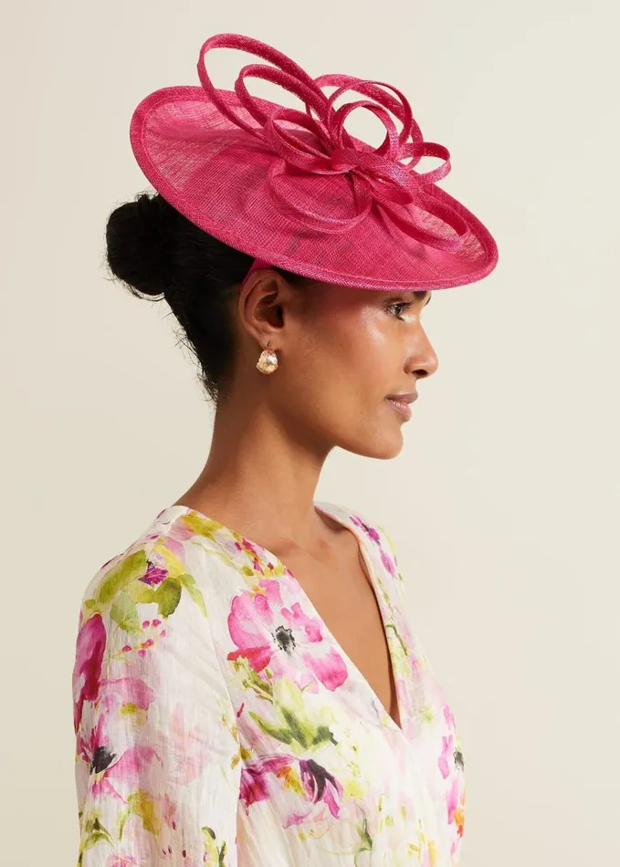 Phase Eight Pink Triple Twist Midi Disc Fascinator Pink Women Fascinators and Hats