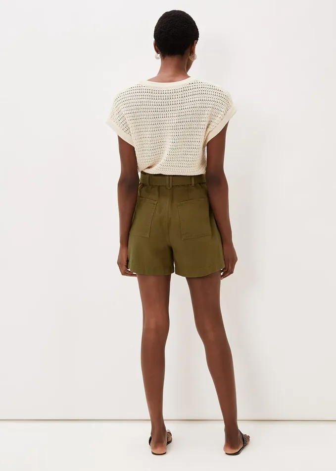 Phase Eight Pollie Denim Cargo Shorts Khaki Women Trousers